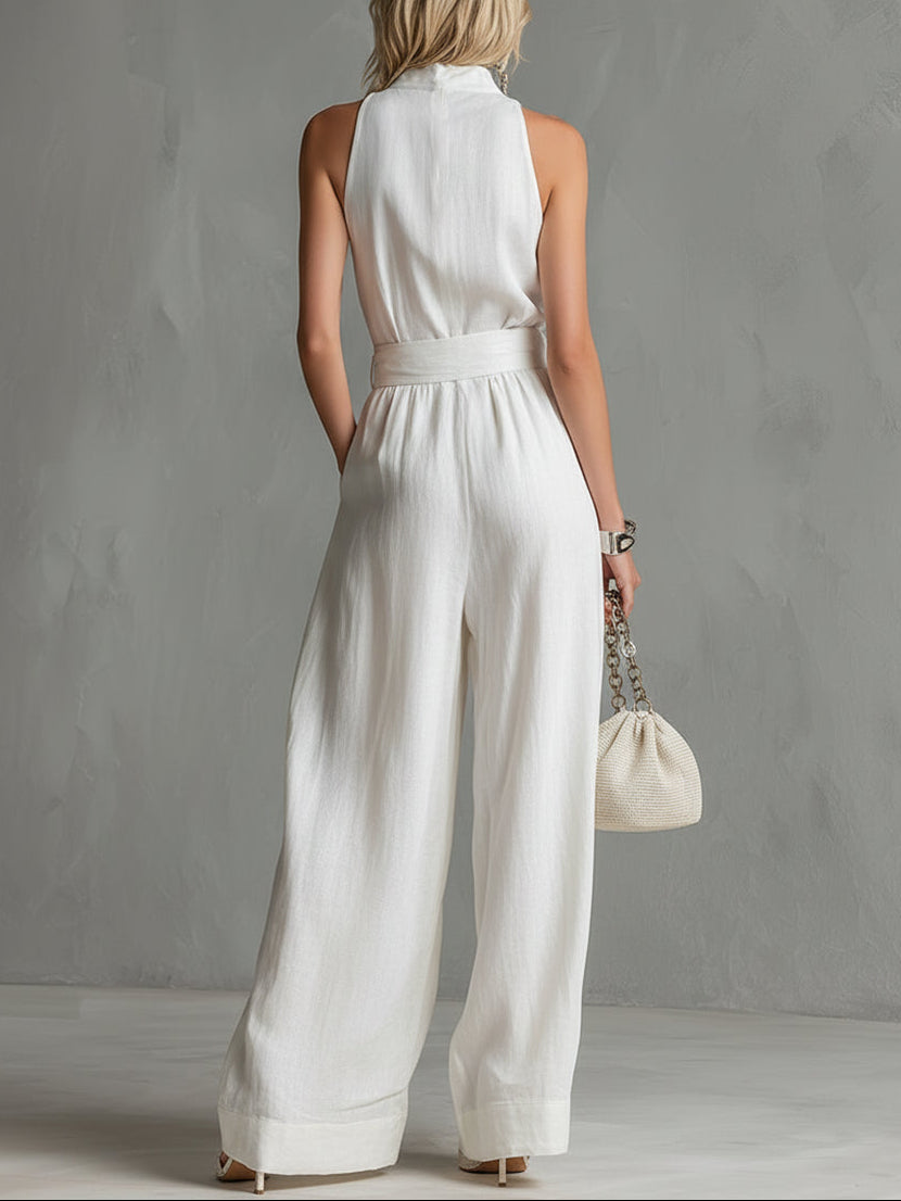 Keris | Elegant Belted Wide-Leg Jumpsuit