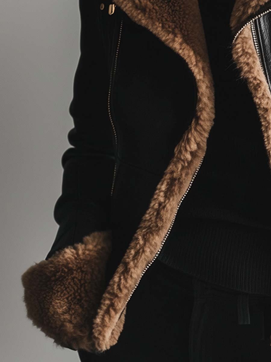 Maple | Cozy Fur Collar Leather Coat