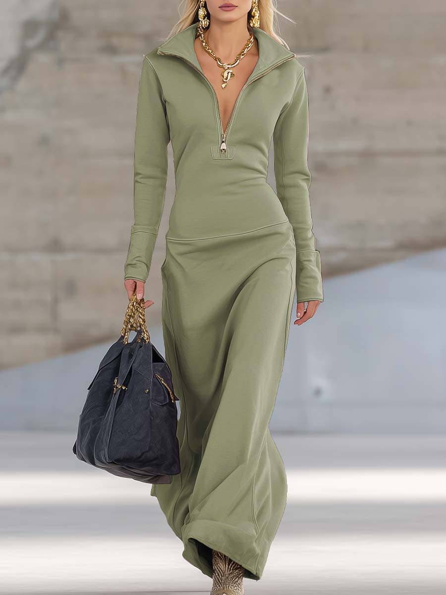 Rosie | Zip-Up Maxi Dress