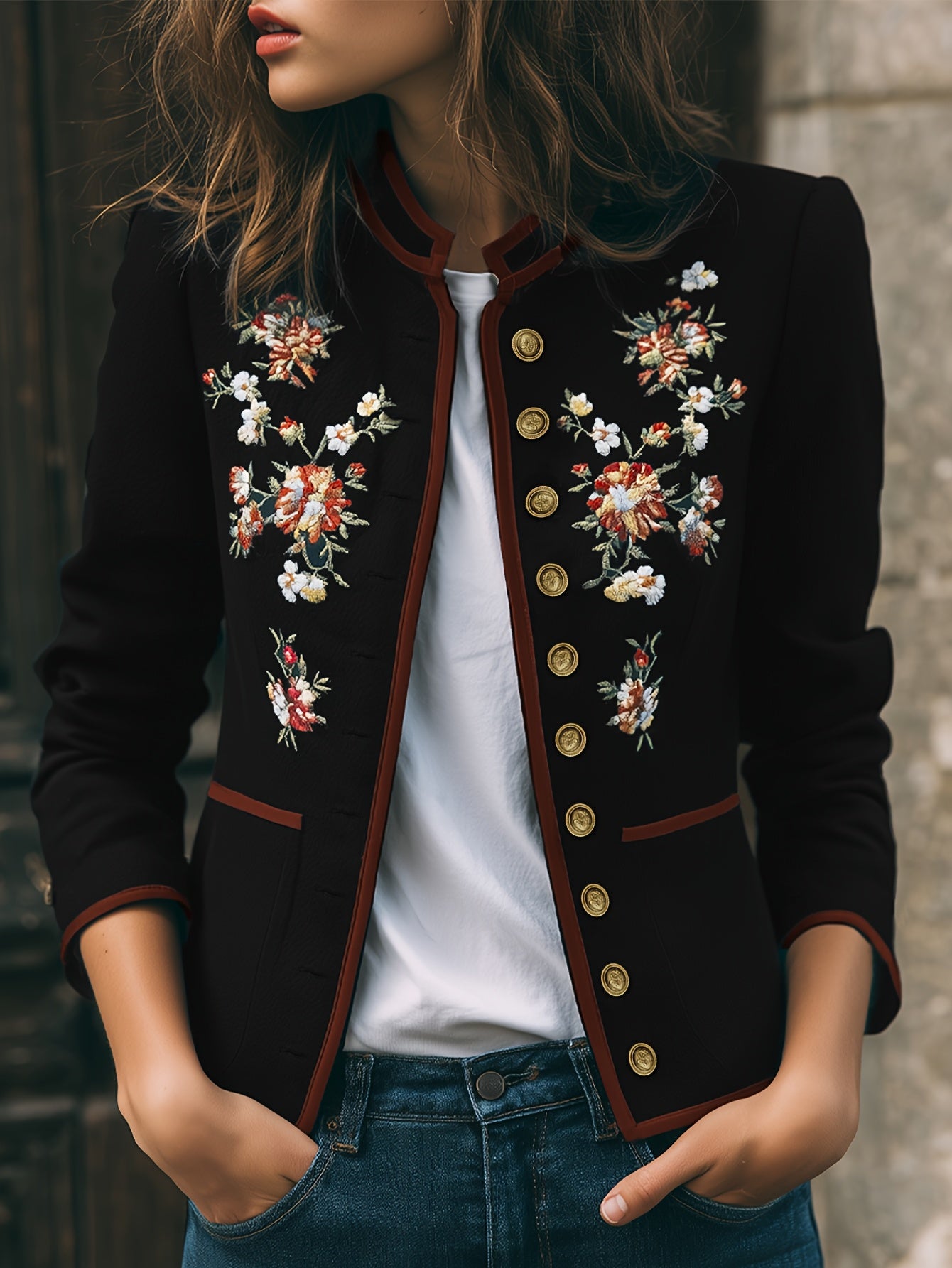 Anastasia | Elegant Embroidered Tailored Blazer