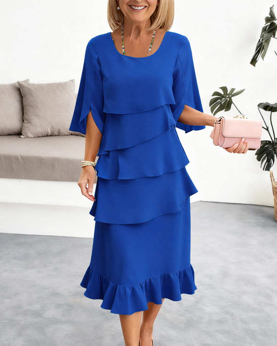 Margaret | Ruffle Midi Dress