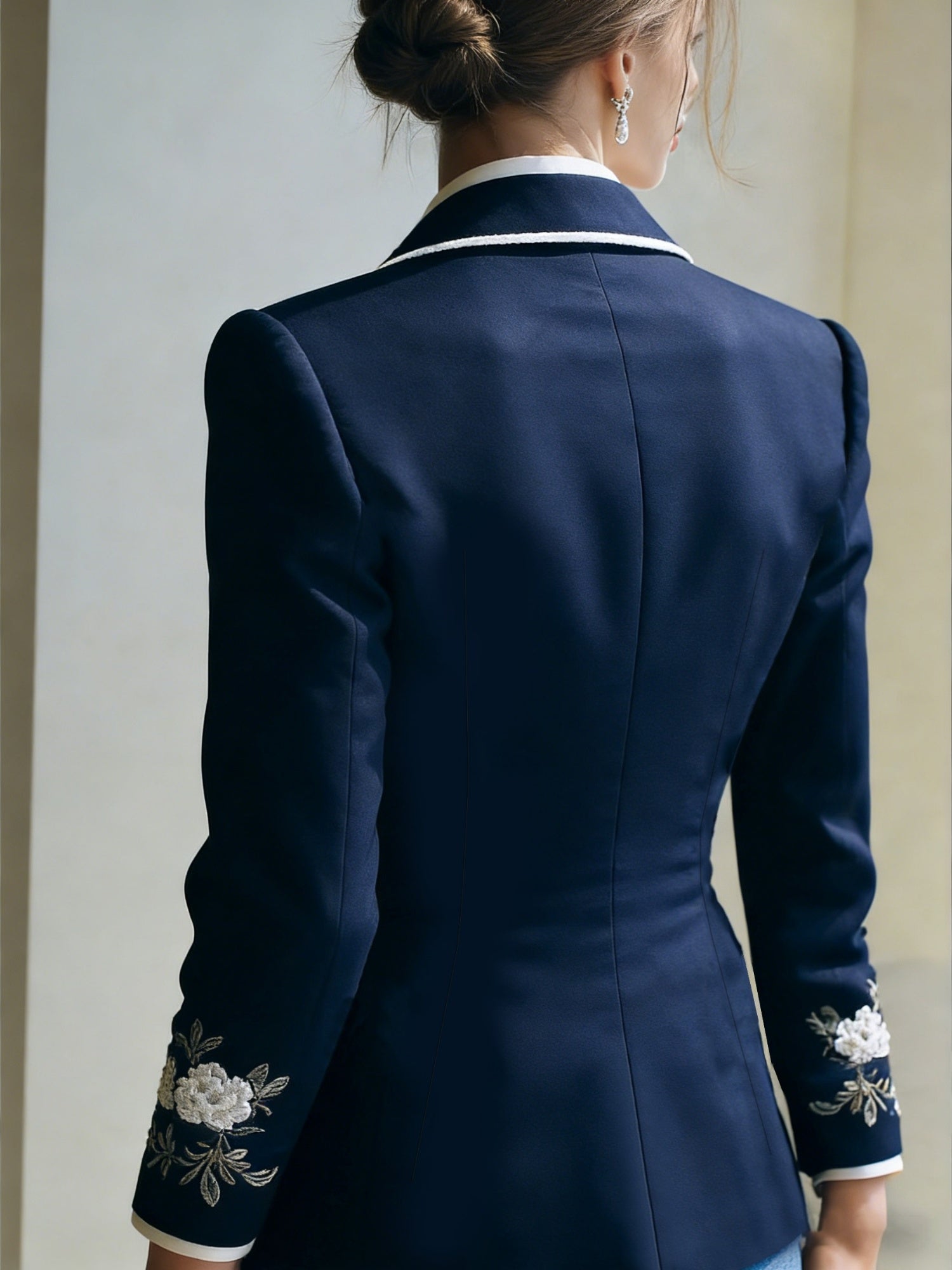 Aspen | Royal Navy Embroidered Blazer