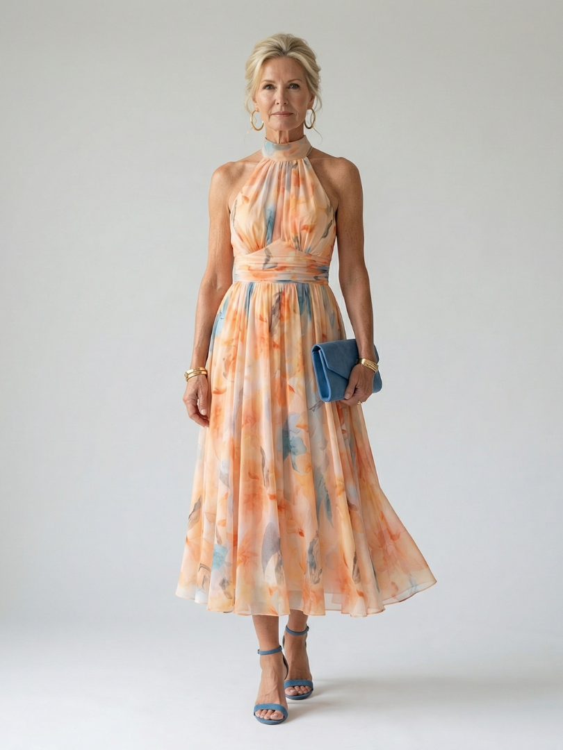 Tansy | Soft Halter Midi Dress