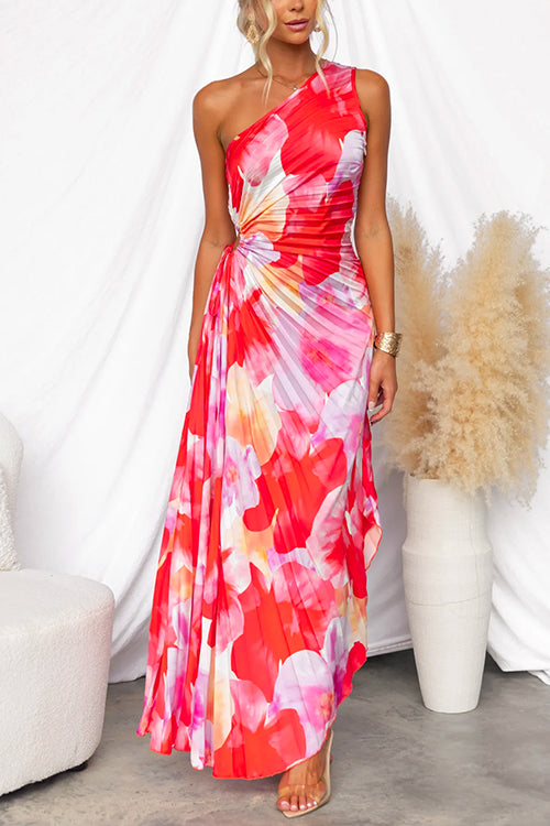 Nixie | Pleated One-Shoulder Dress