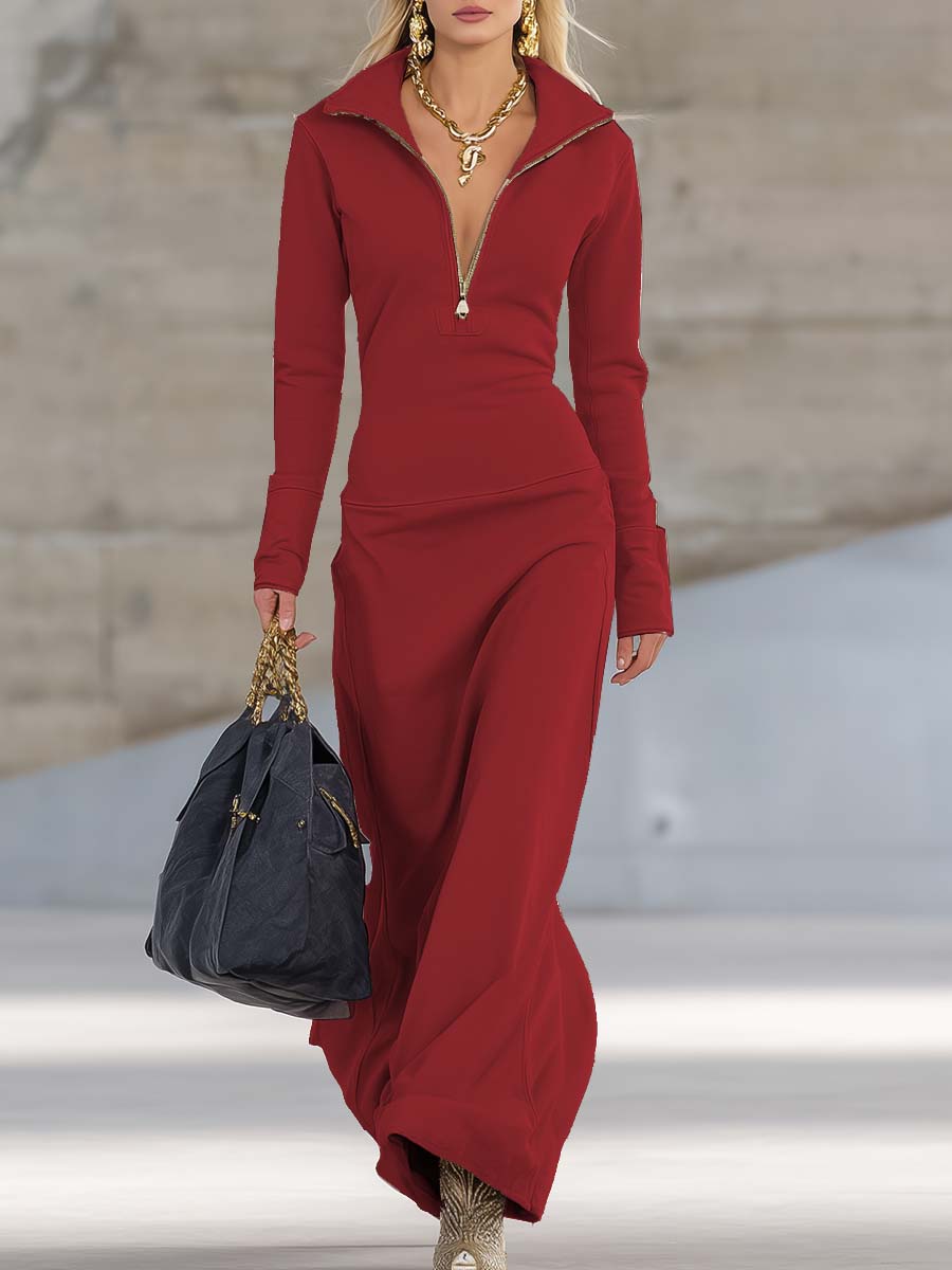 Rosie | Zip-Up Maxi Dress