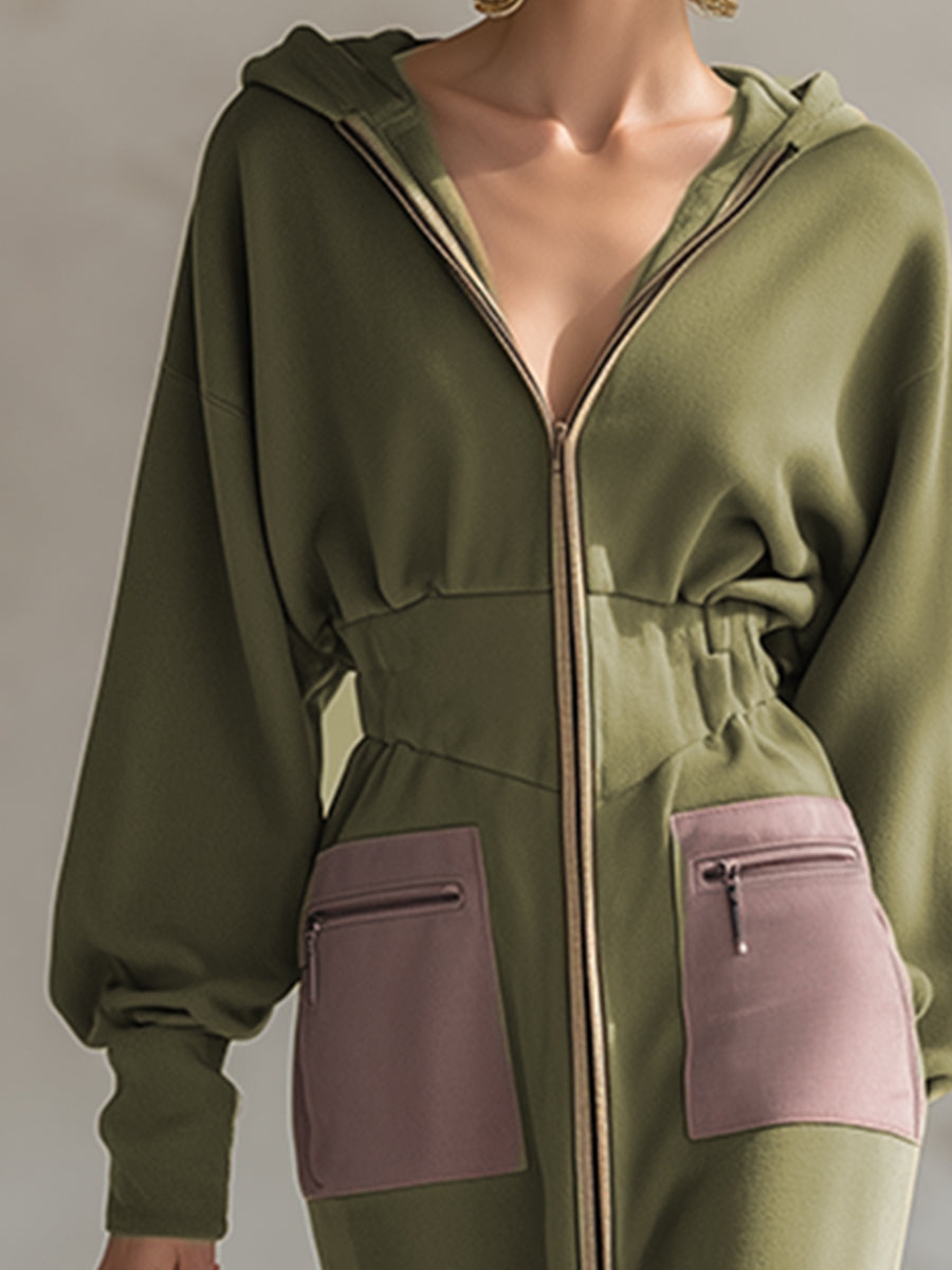 Jade | Hooded Zip-Up Maxi Dress