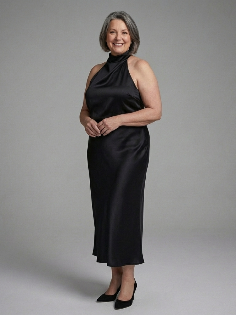 Rivelle | Halter Neckline Midi Dress