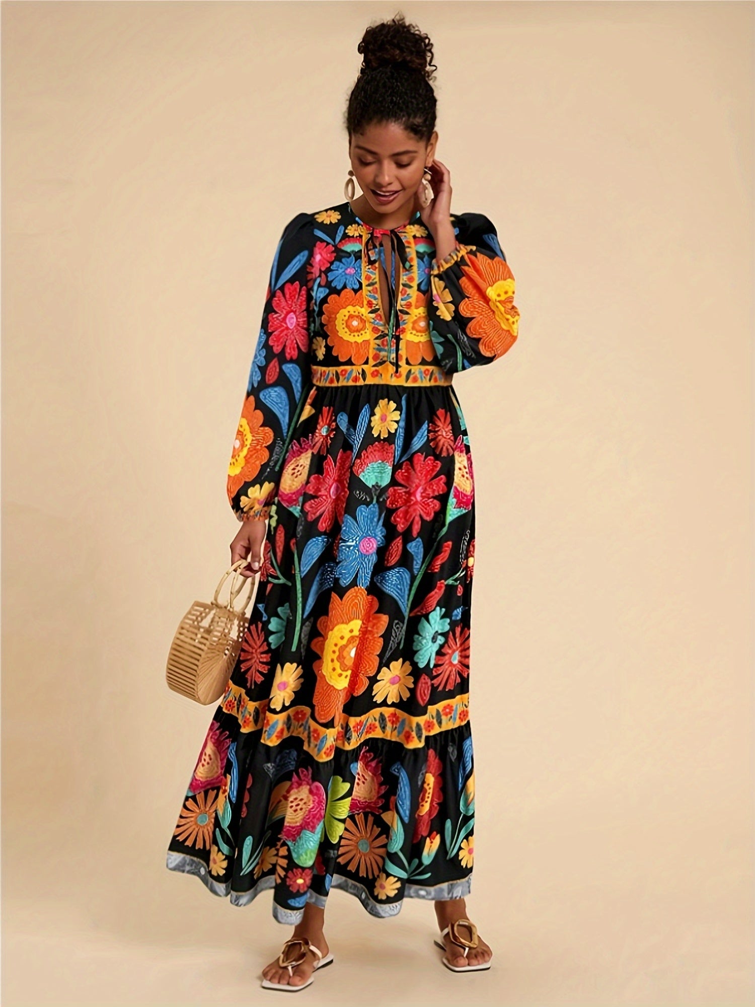 Loretta | Tropical Floral Print Dress