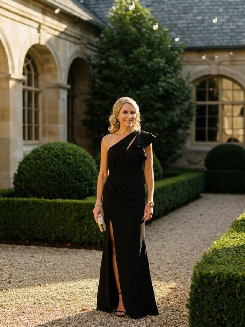 Santina | Maxi Dress with One Shoulder and Ruffles