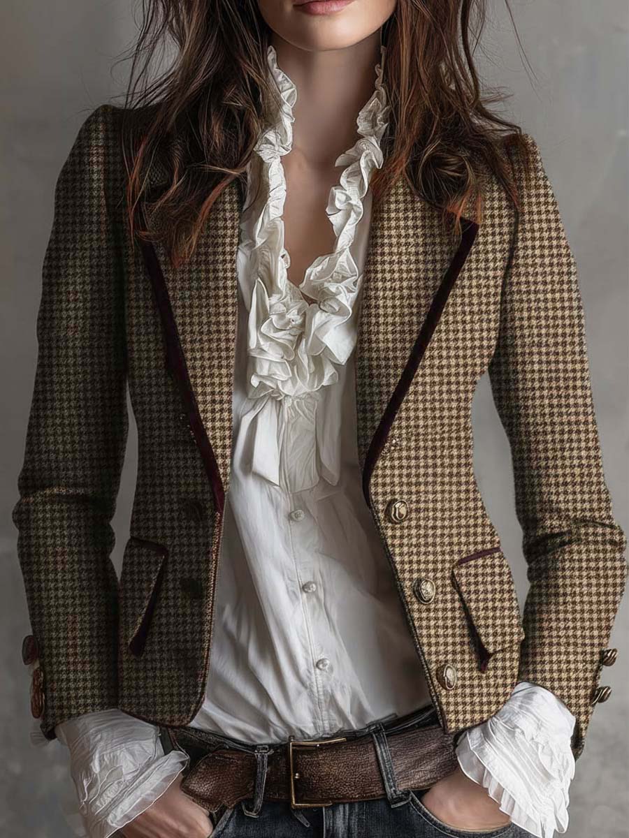 Topaz | Houndstooth Tailored Blazer
