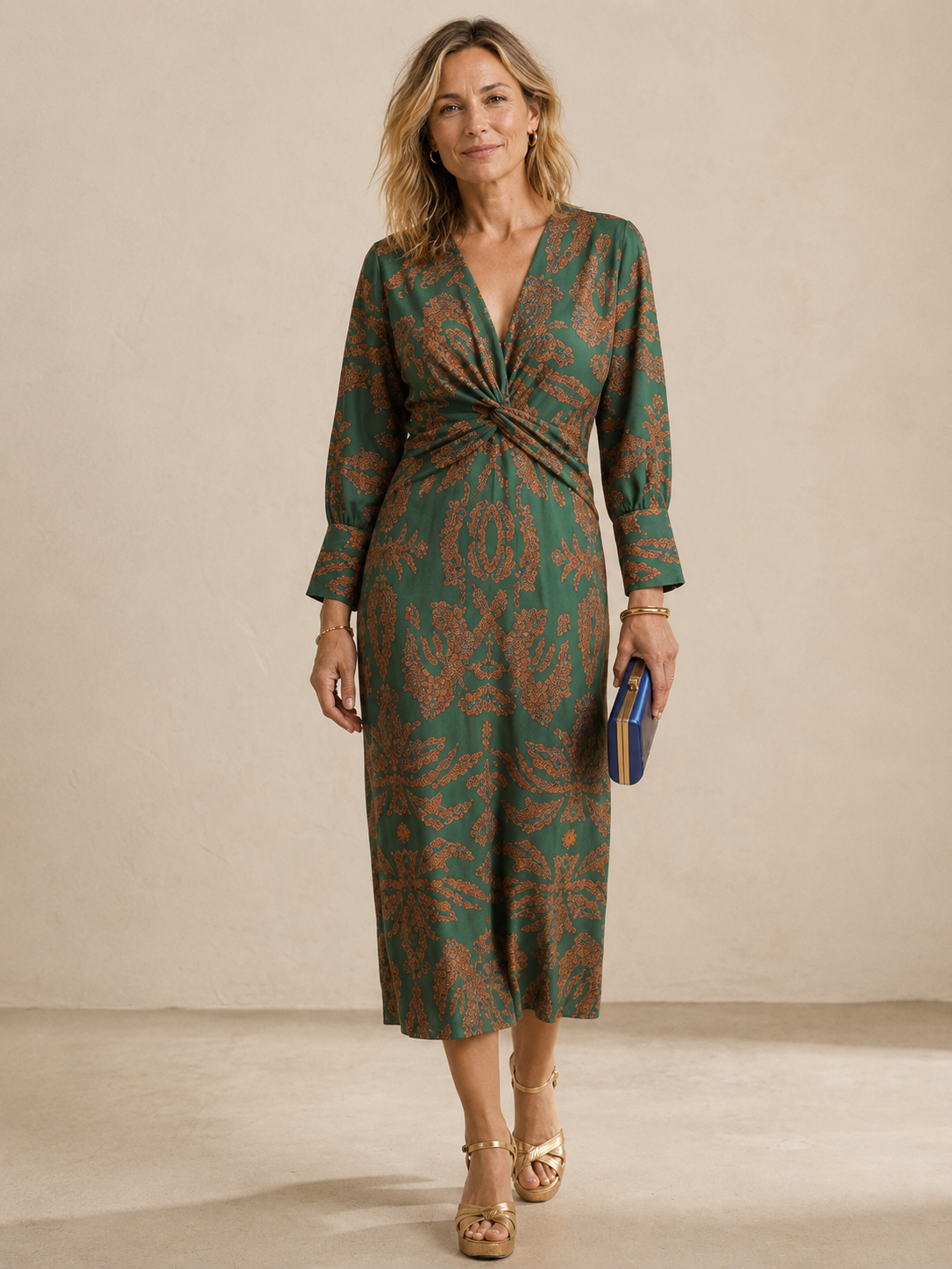 Amity | Elegant Printed Midi Dress