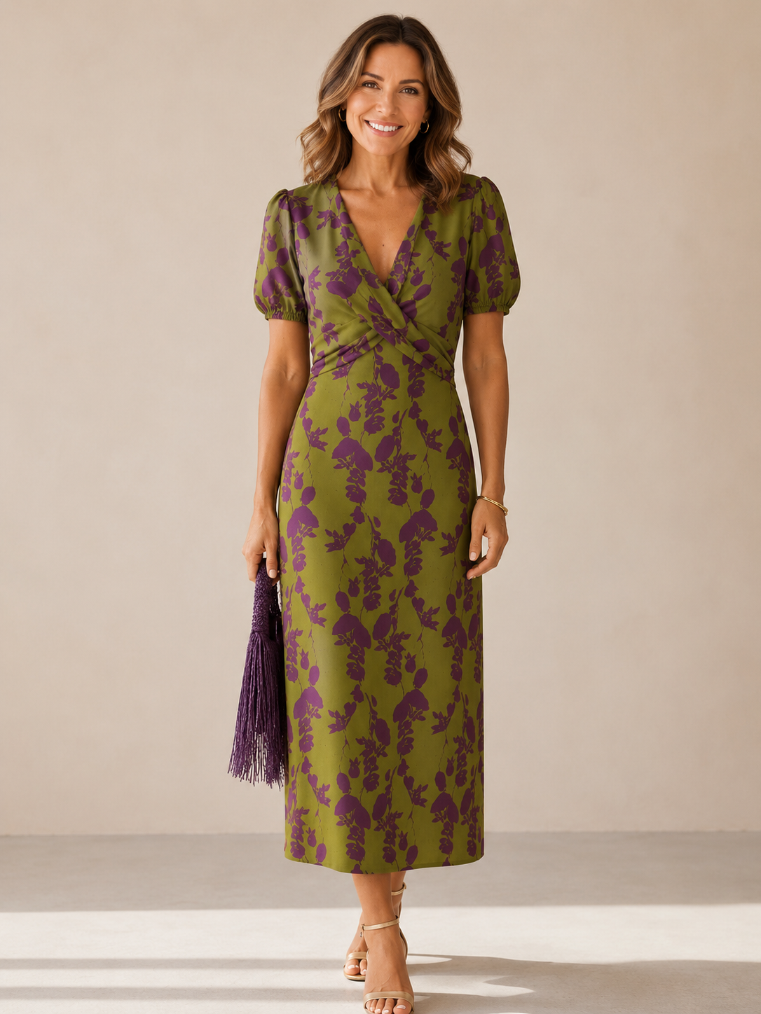 Aaliyah | Elegant Floral Midi Dress