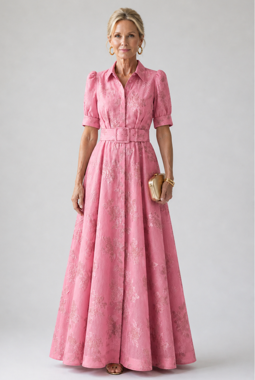 Renee | Belted Floral Maxi Dress
