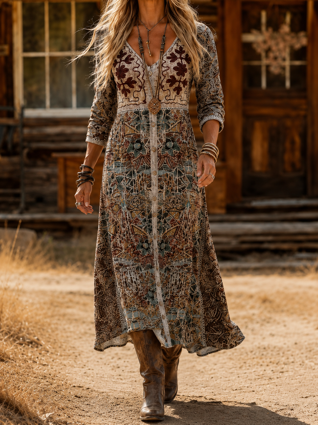 Corisandra | Vintage Bohemian Autumn Dress