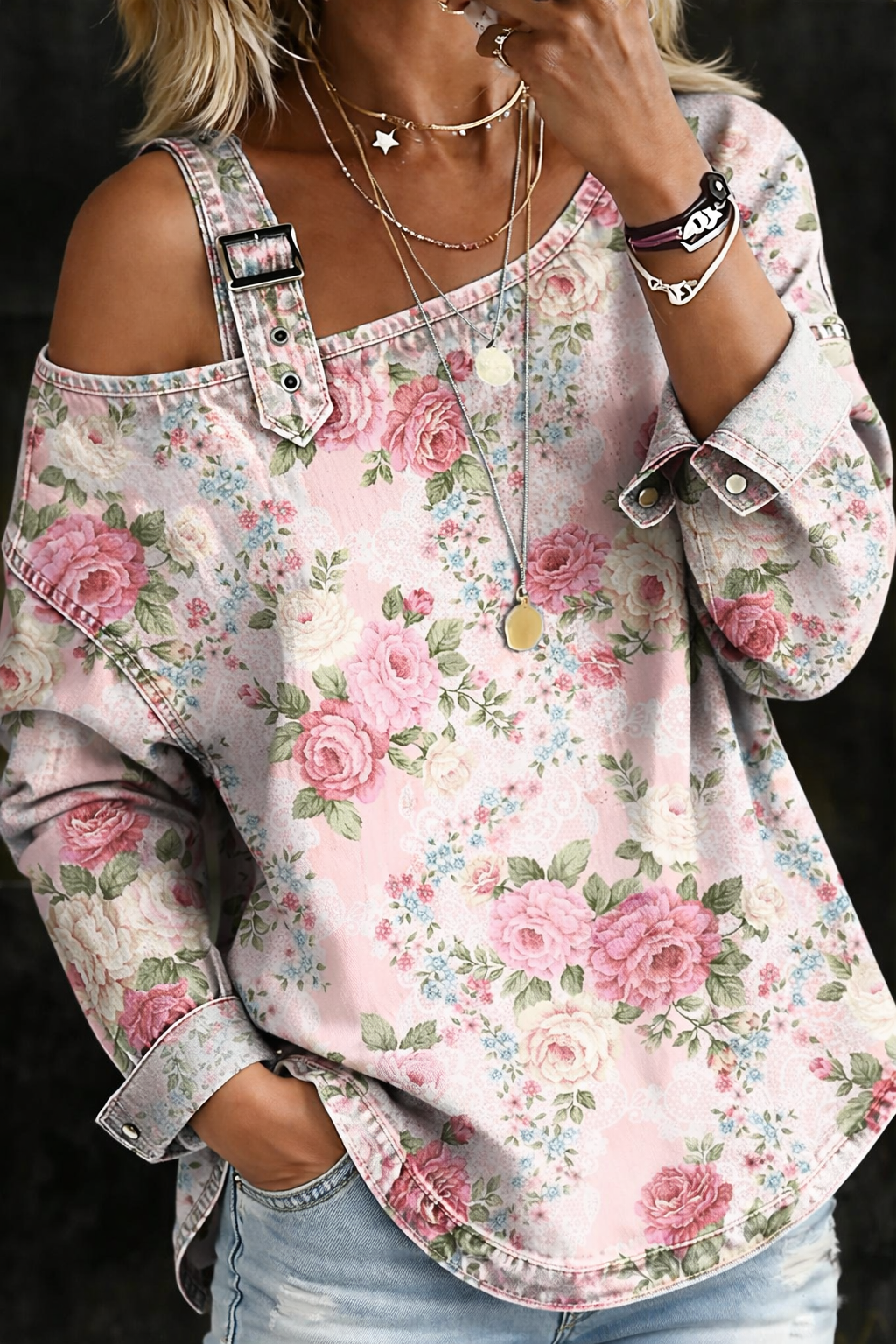 Brooklyn™ | Floral Collar Denim Dress