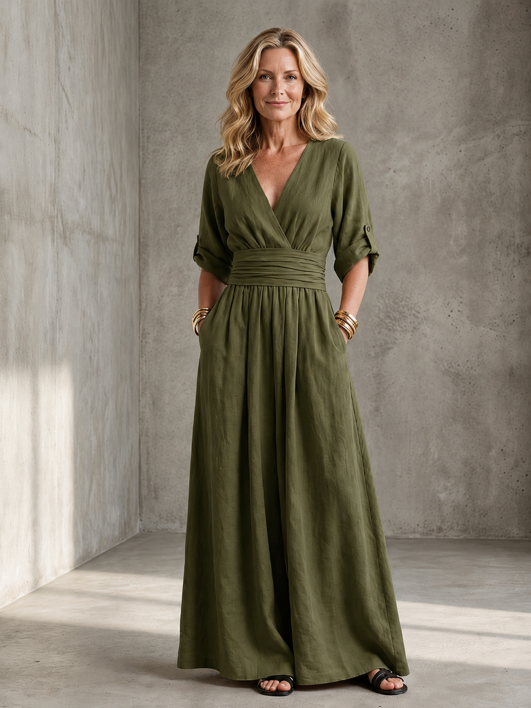 Wanda | Cross Front Wide Leg Jumpsuit