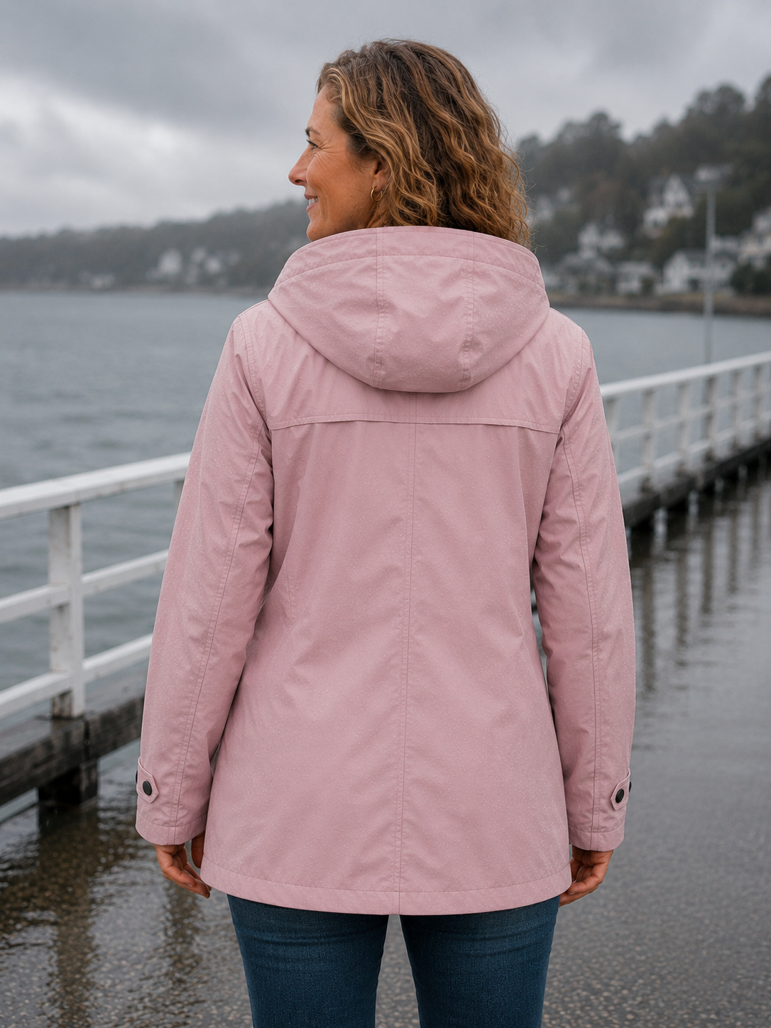 Anthea | Hooded Long Sleeve Solid Color Casual Lined Jacket with Pocket