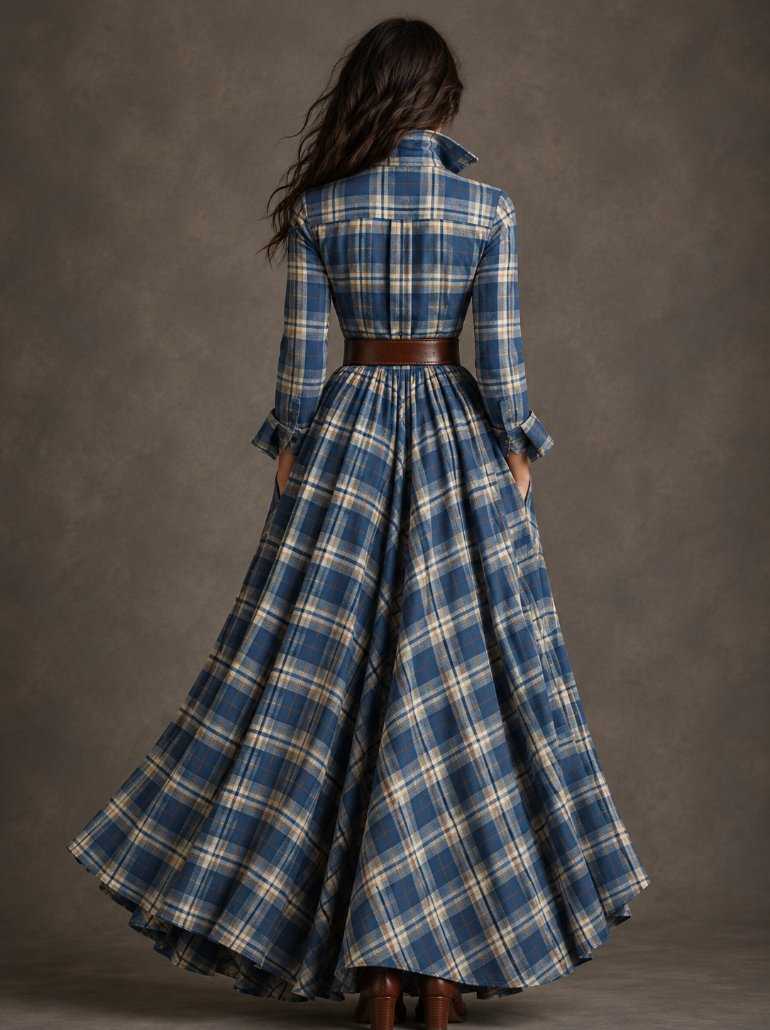 Aislinn | Long Sleeve Checkered Dress
