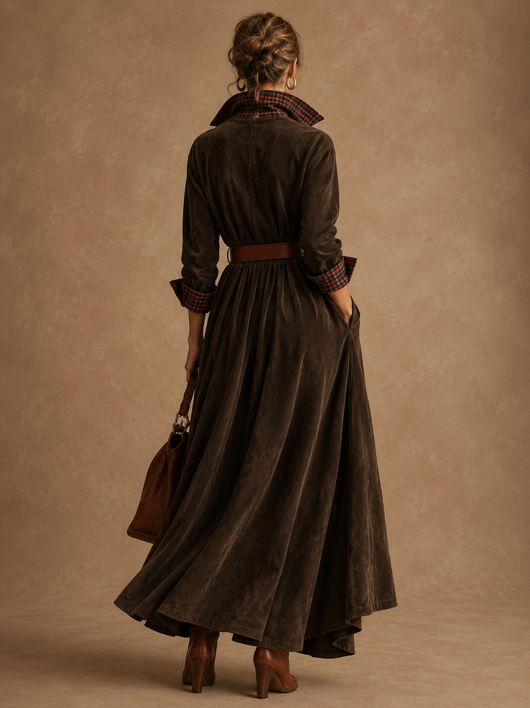 Bellerose | Retro dark brown collared dress