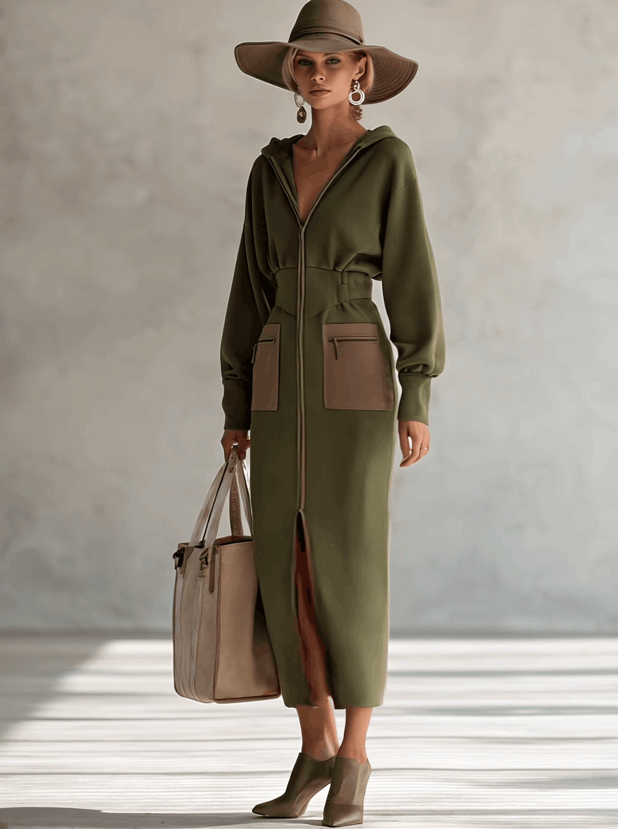 Jade | Hooded Zip-Up Maxi Dress