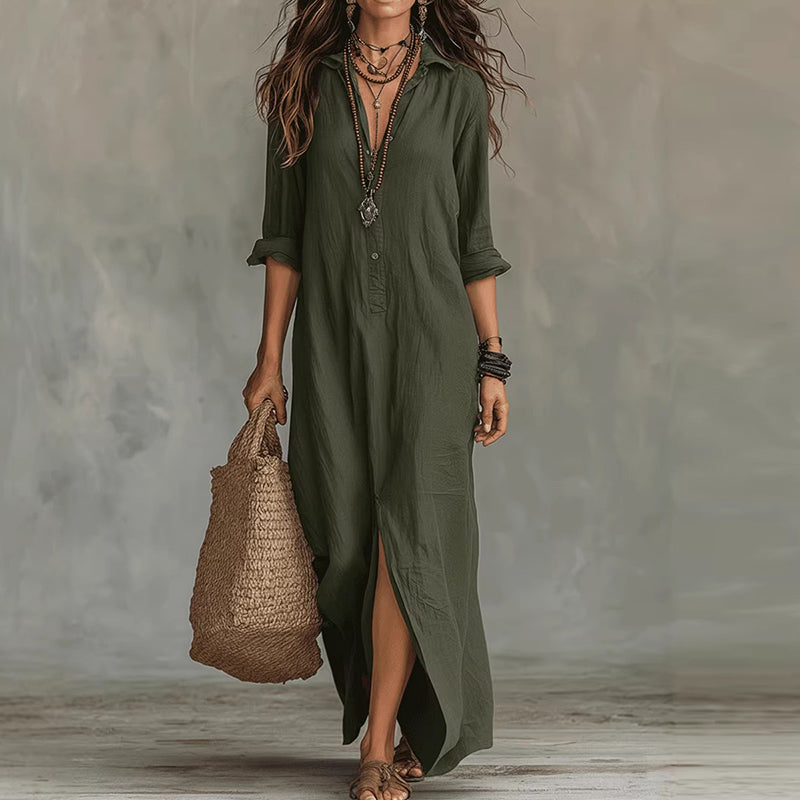 Ruby | Button Long Sleeve Dress