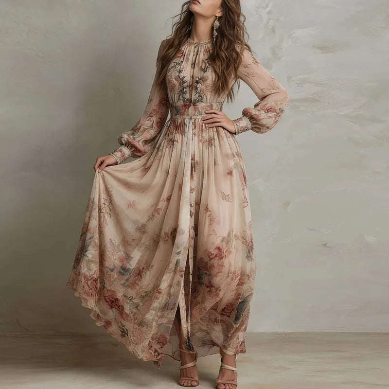 Sabrina | Vintage Floral Maxi Dress