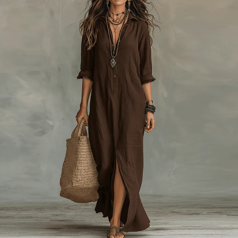 Ruby | Button Long Sleeve Dress