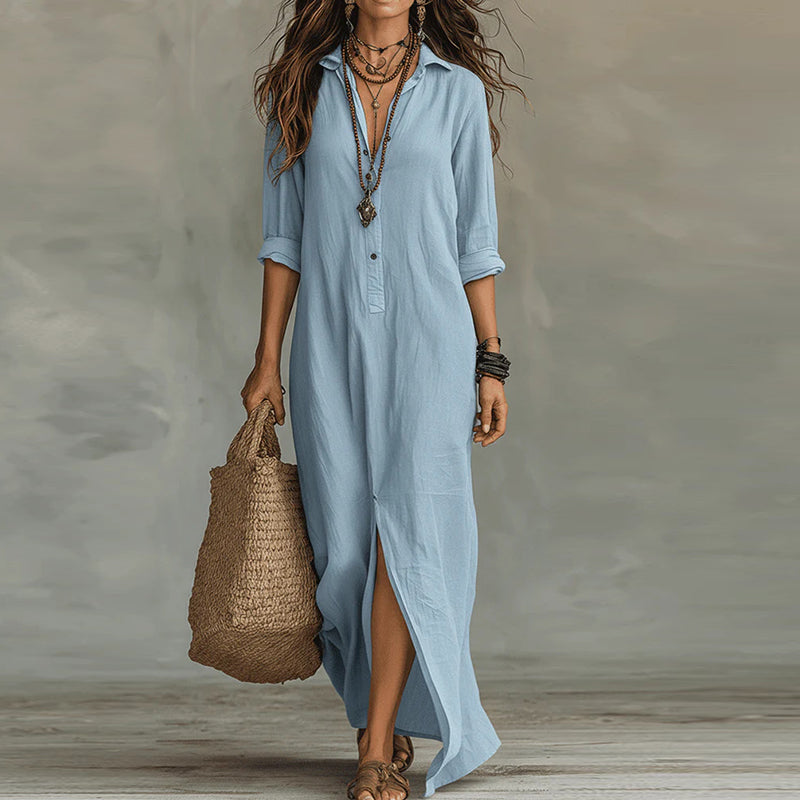 Ruby | Button Long Sleeve Dress
