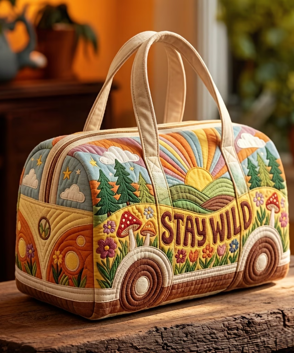 Zelina | Vintage "Stay Wild" Travel Bag