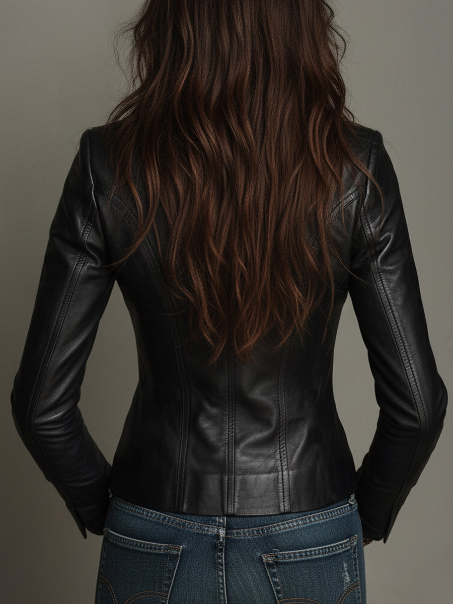 Kailey | | Slim-Fit PU Leather Blazer