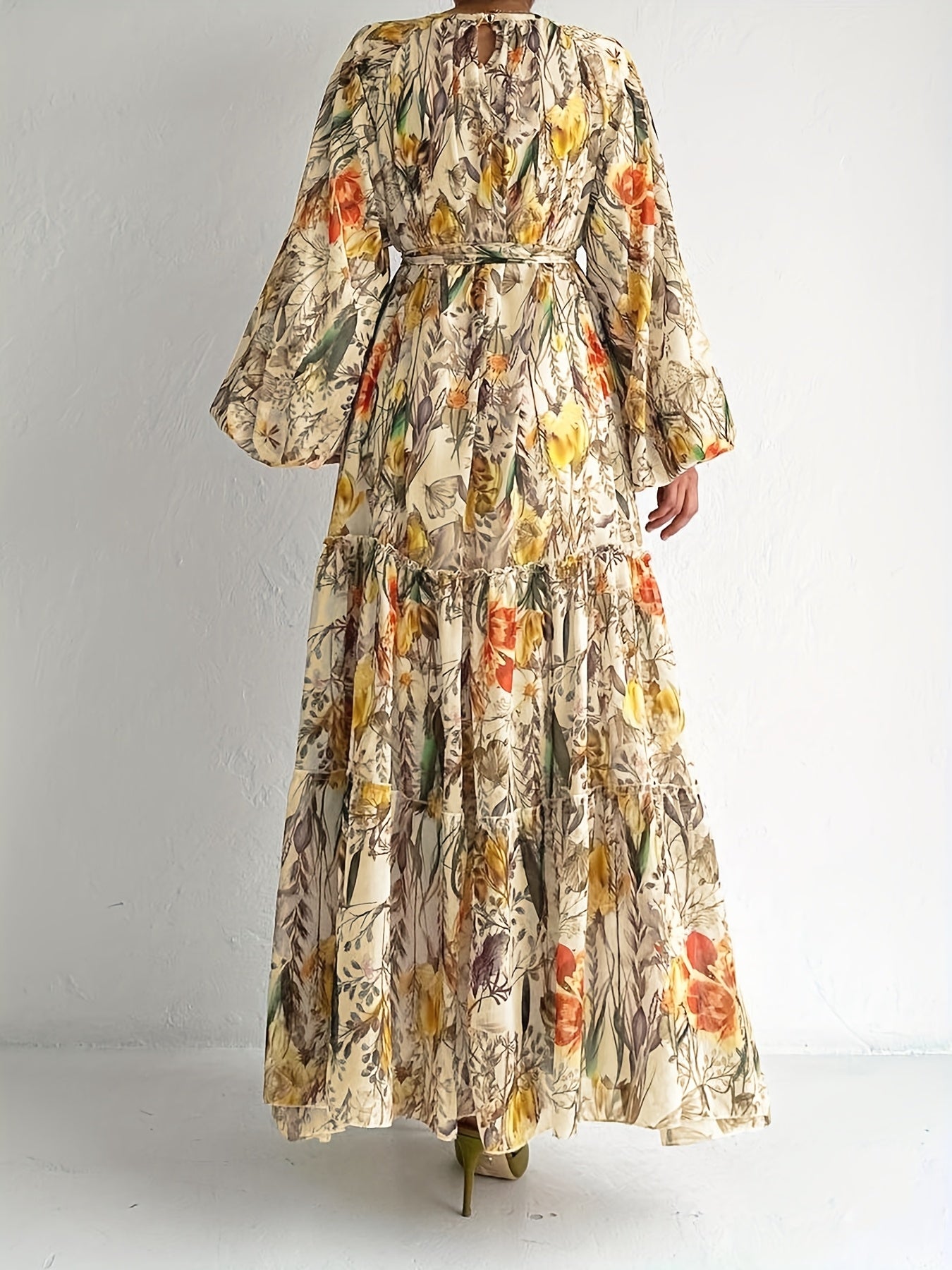 Nalani | Middle Eastern Muslim Floral Print Long Dress