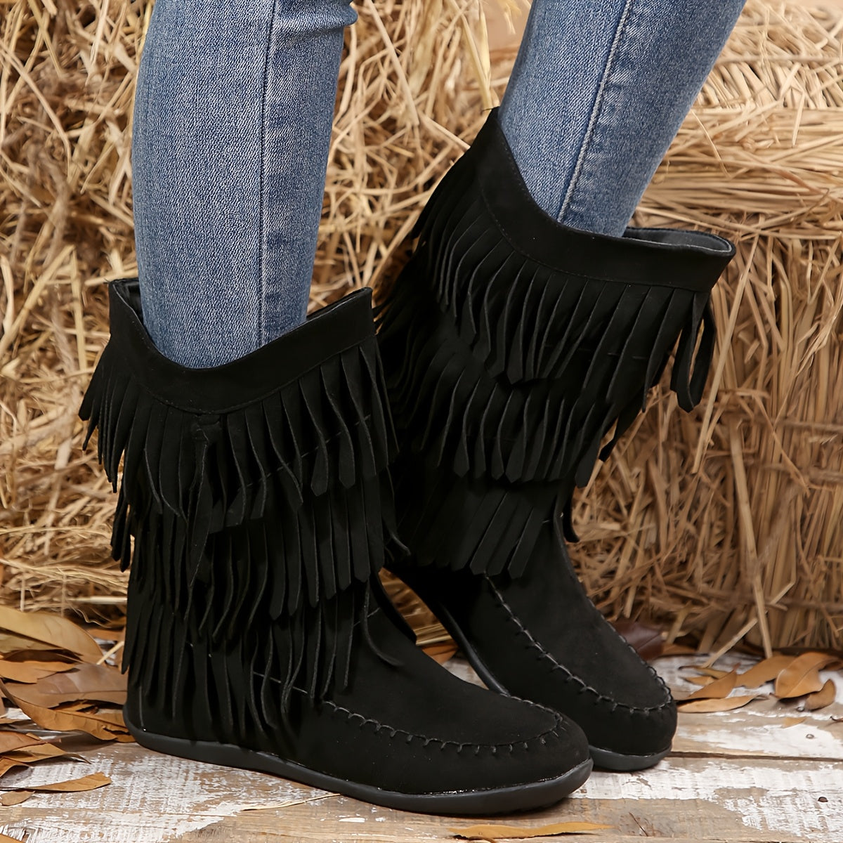 Georgina | Suede Fringe Western Boots