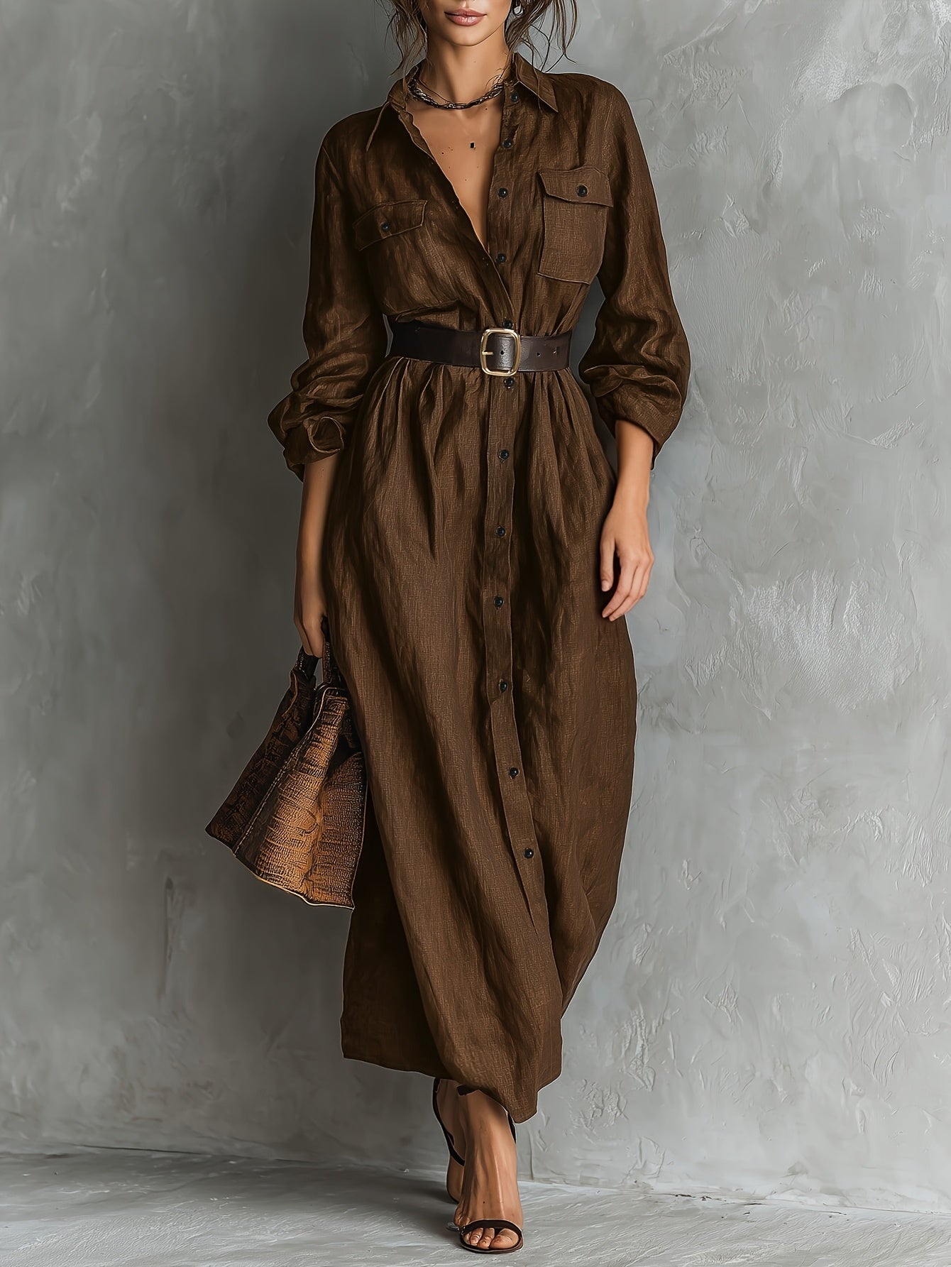 Claudia | Belted Shirt Dress