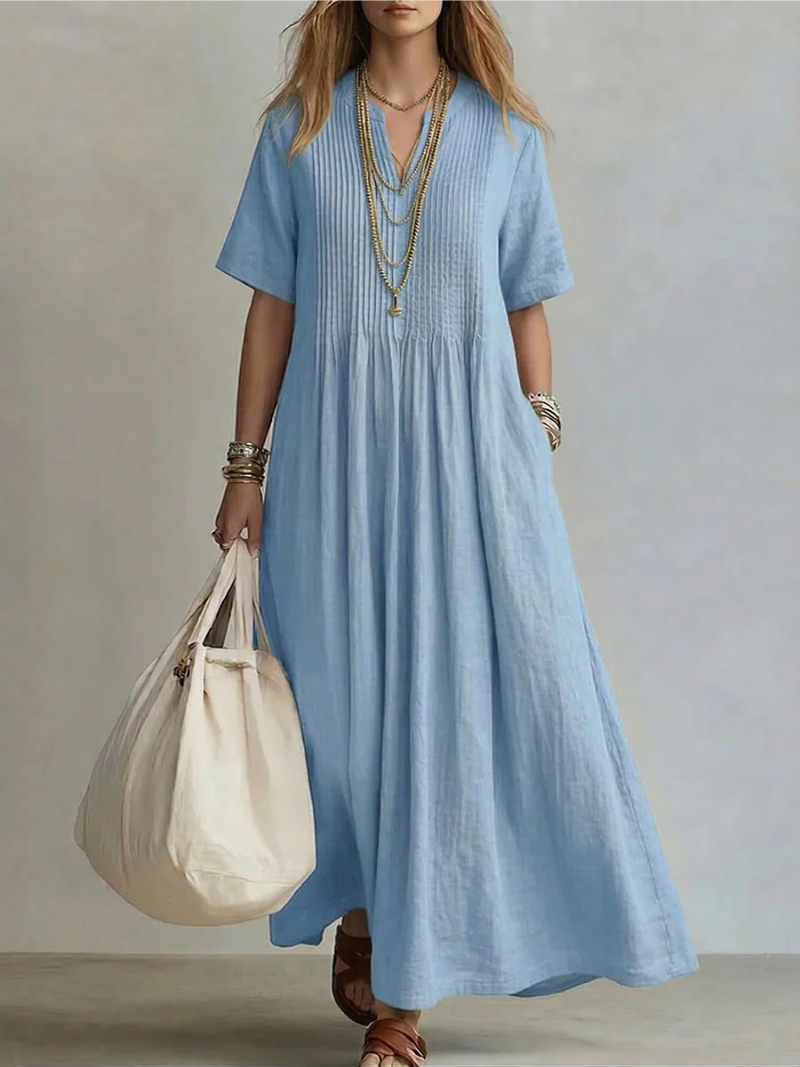 Zoe | Pleated Maxi Dress