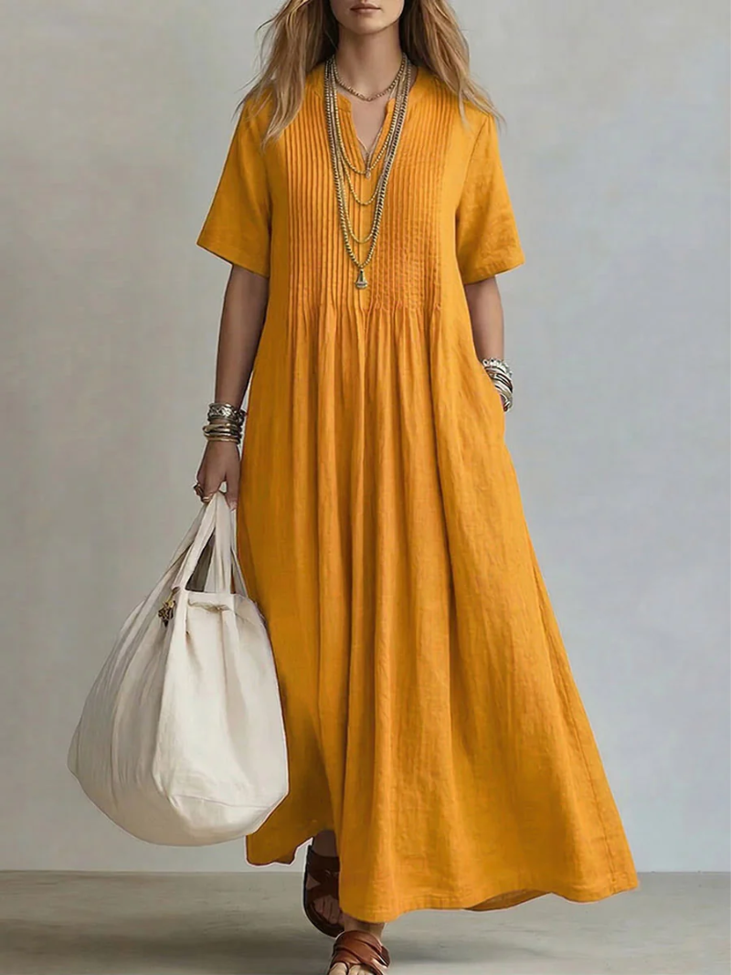 Zoe | Pleated Maxi Dress