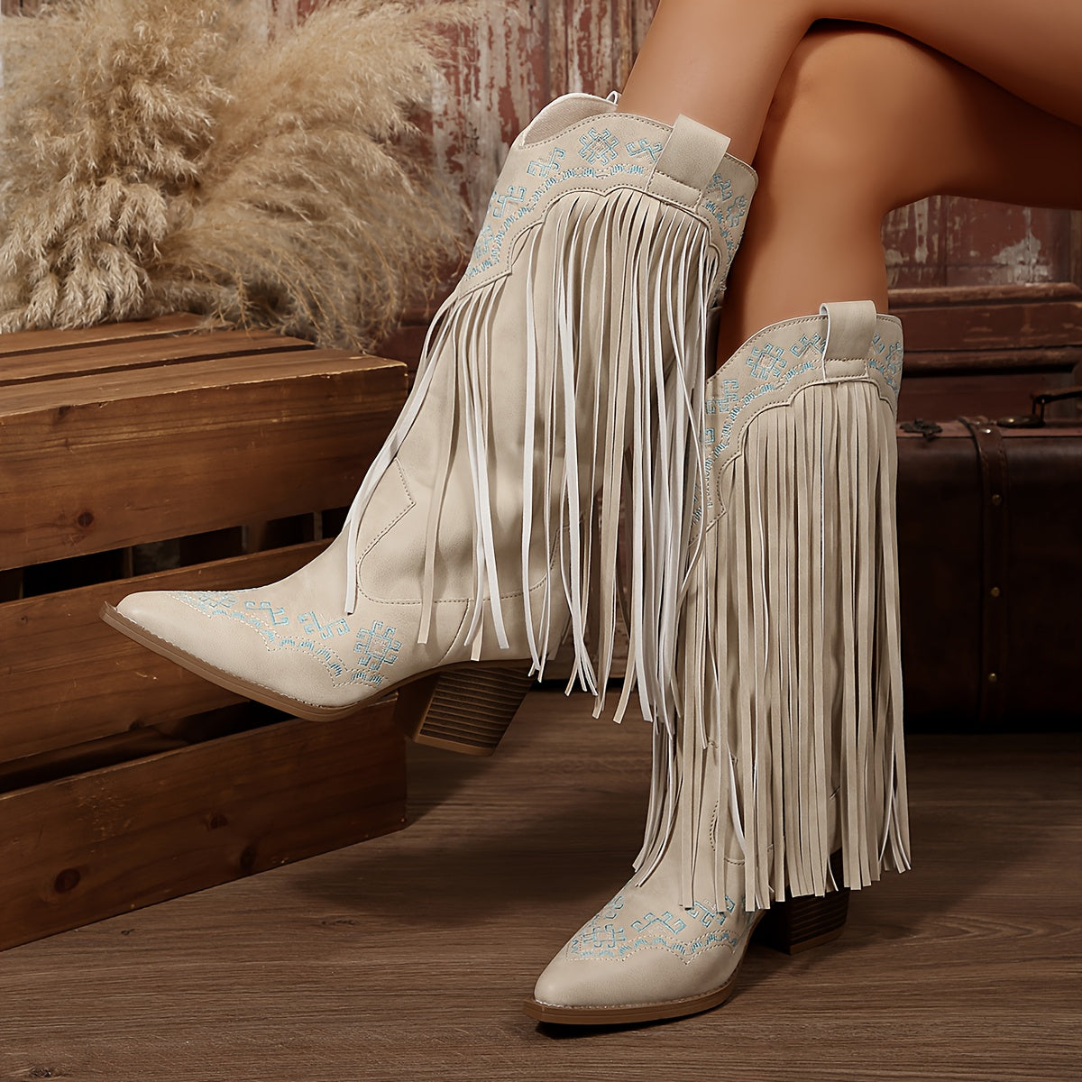 Davina | Fringe Detail Cowgirl Boots