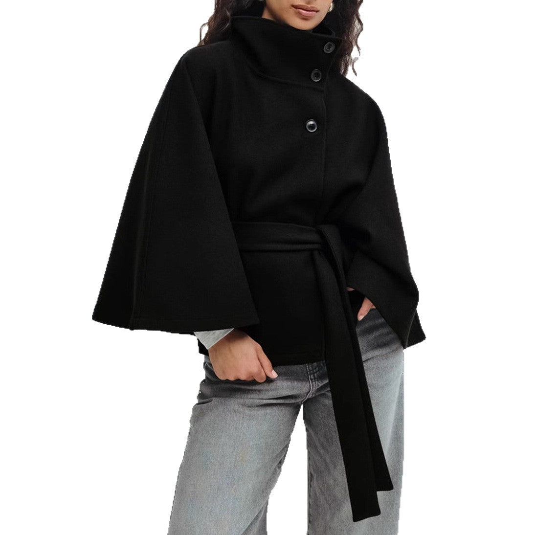 Constance | Belted Wool Cape Coat