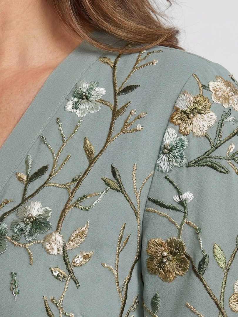 Zadie | Floral V Neck Short Sleeve Maxi Dress