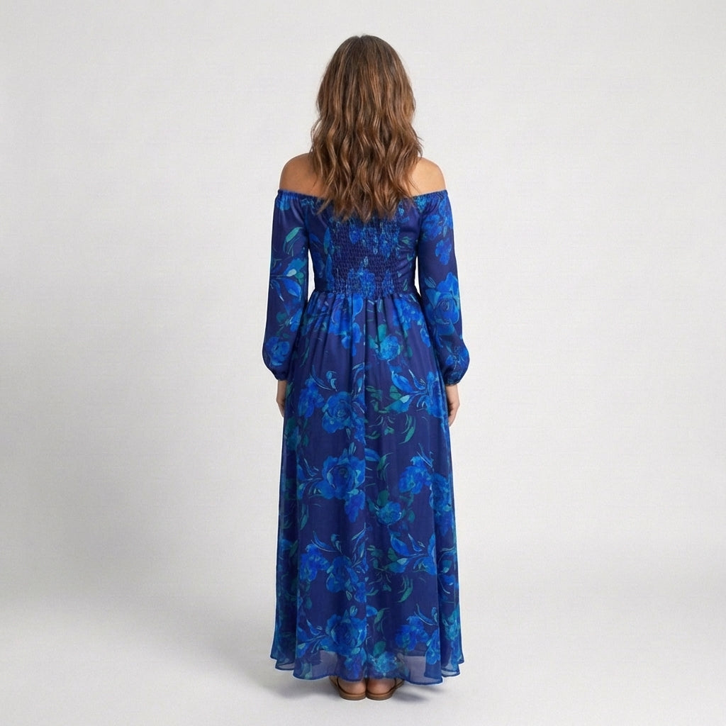 Nevaeh | Off Shoulder Floral Maxi Dress