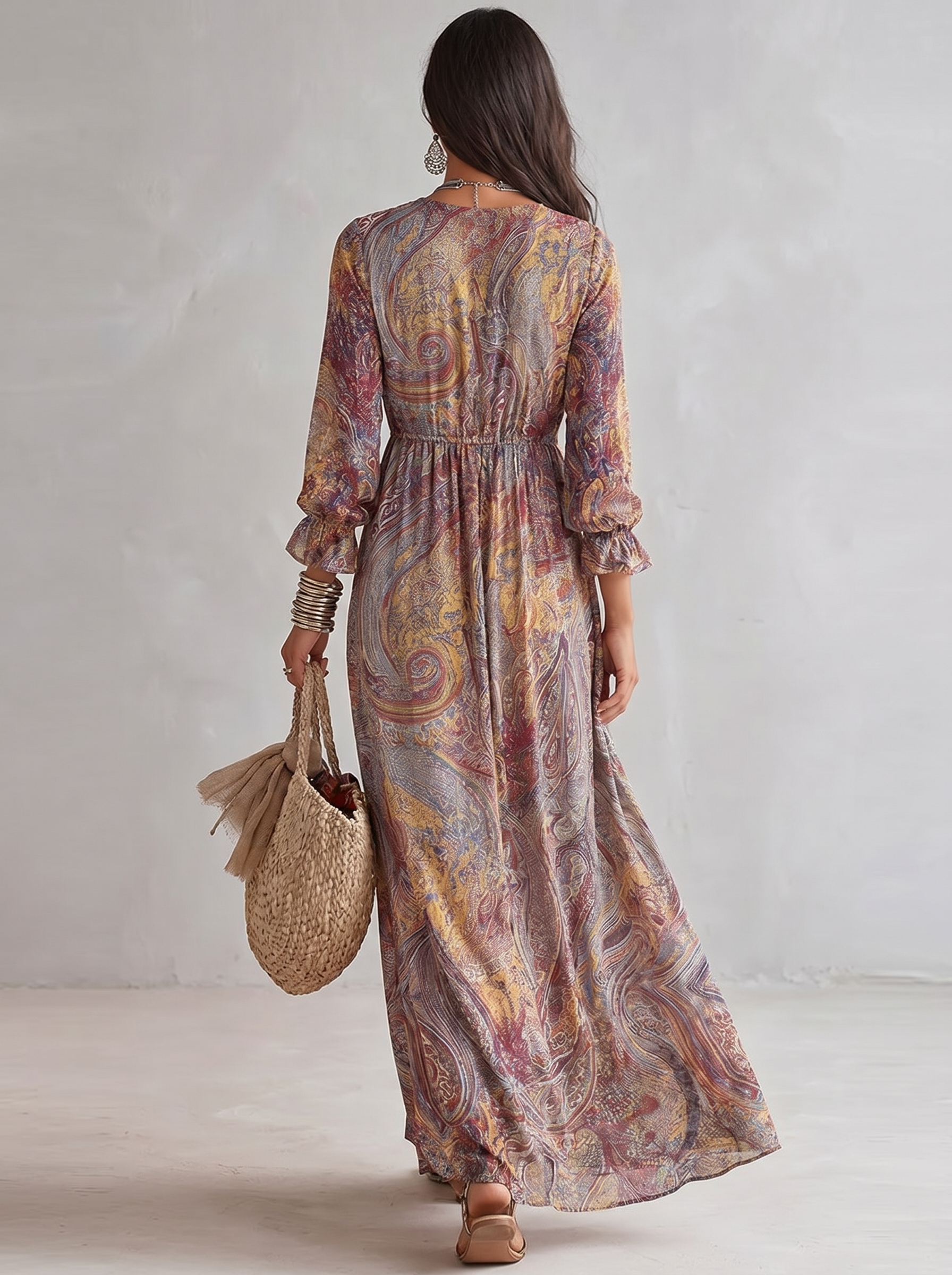 Addison | Bohemian Long Sleeve Maxi Dress