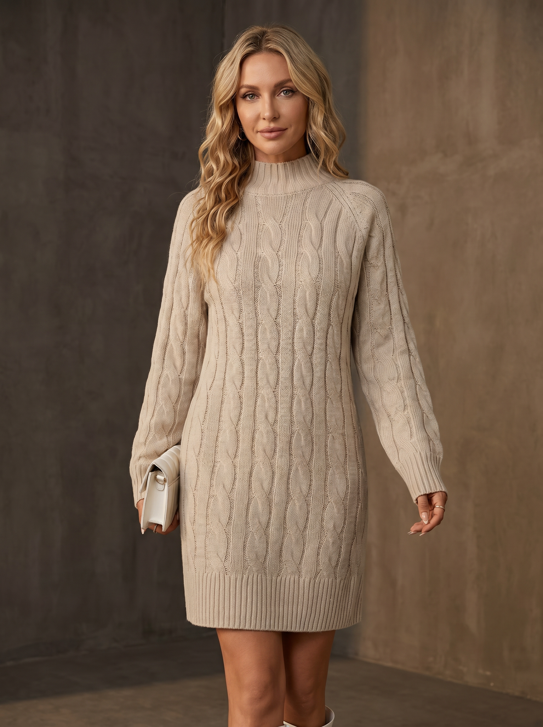 Nora | Twist Knit Sweater Dress