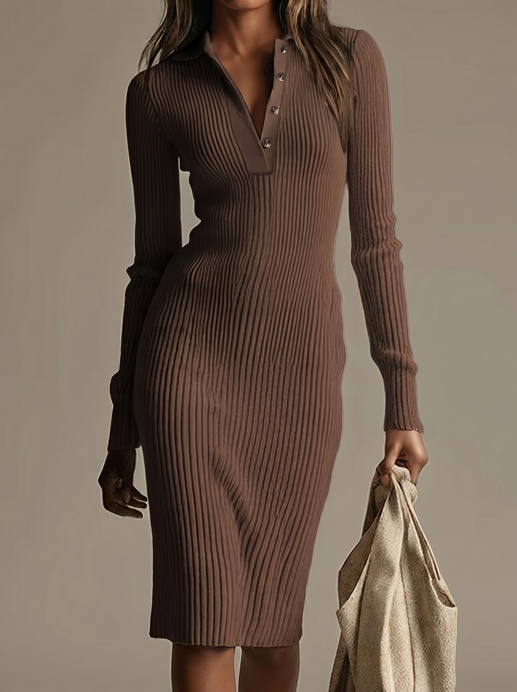 Nina | V-Neck Lapel Maxi Dress