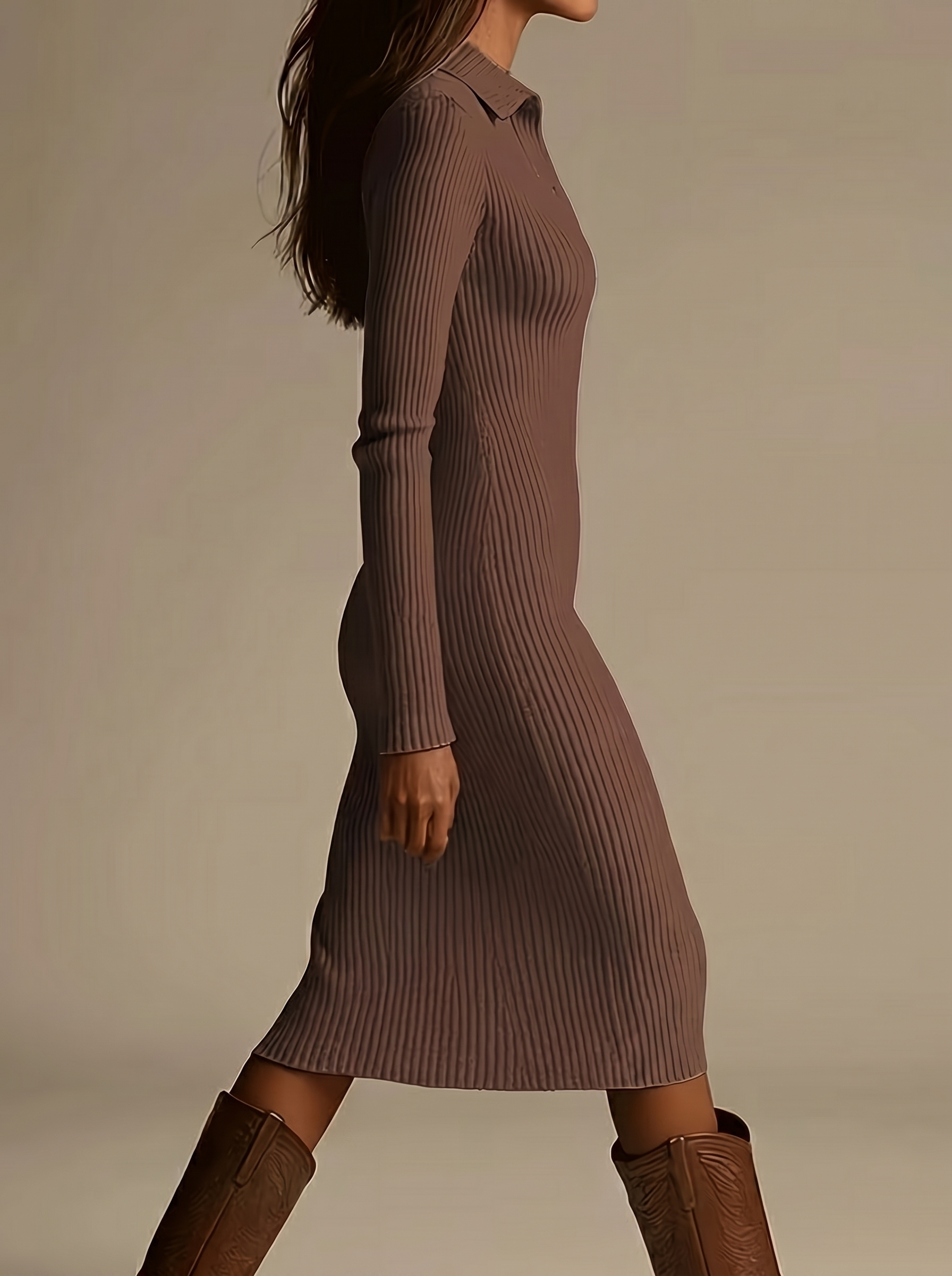 Nina | V-Neck Lapel Maxi Dress