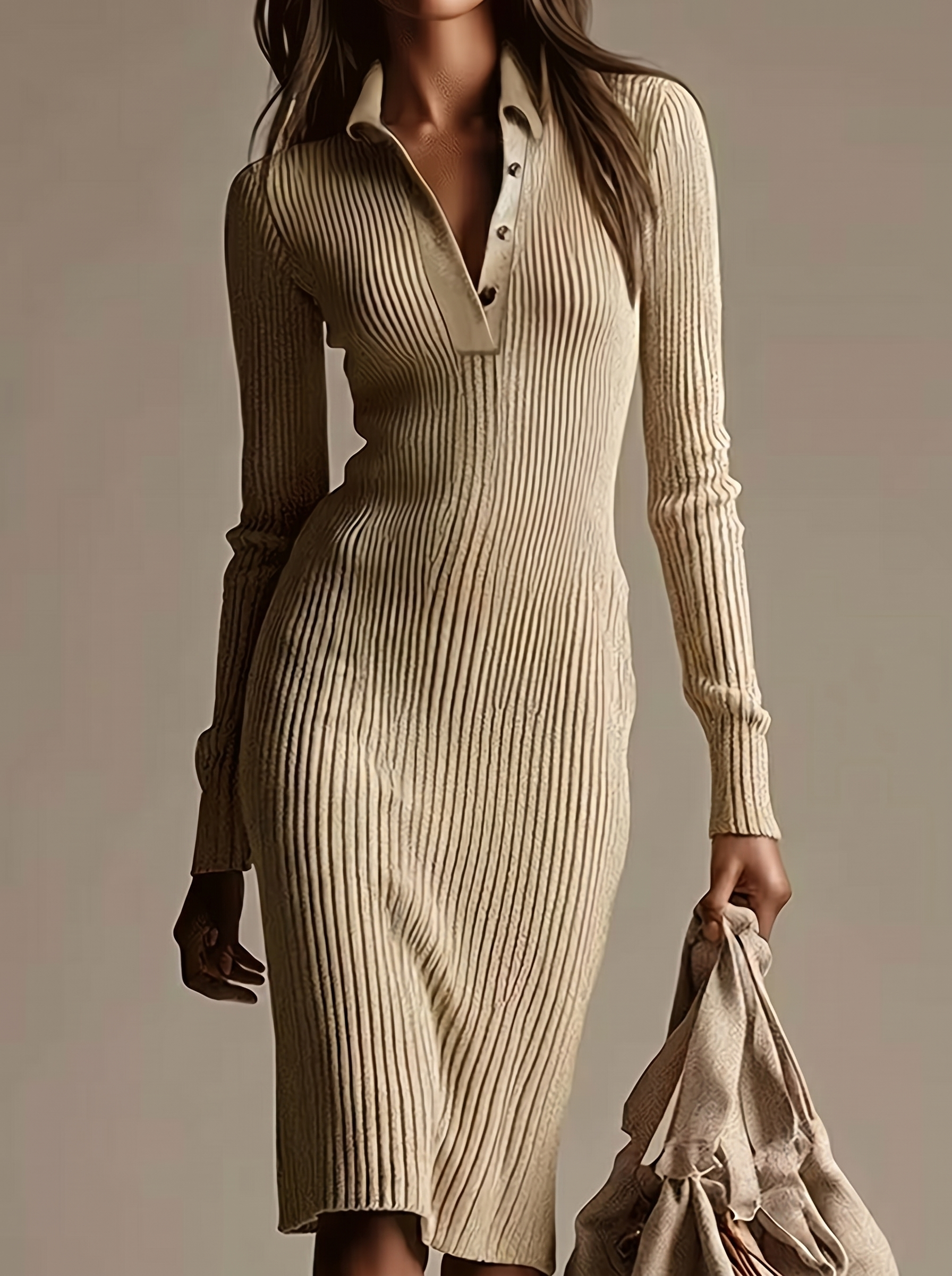 Nina | V-Neck Lapel Maxi Dress