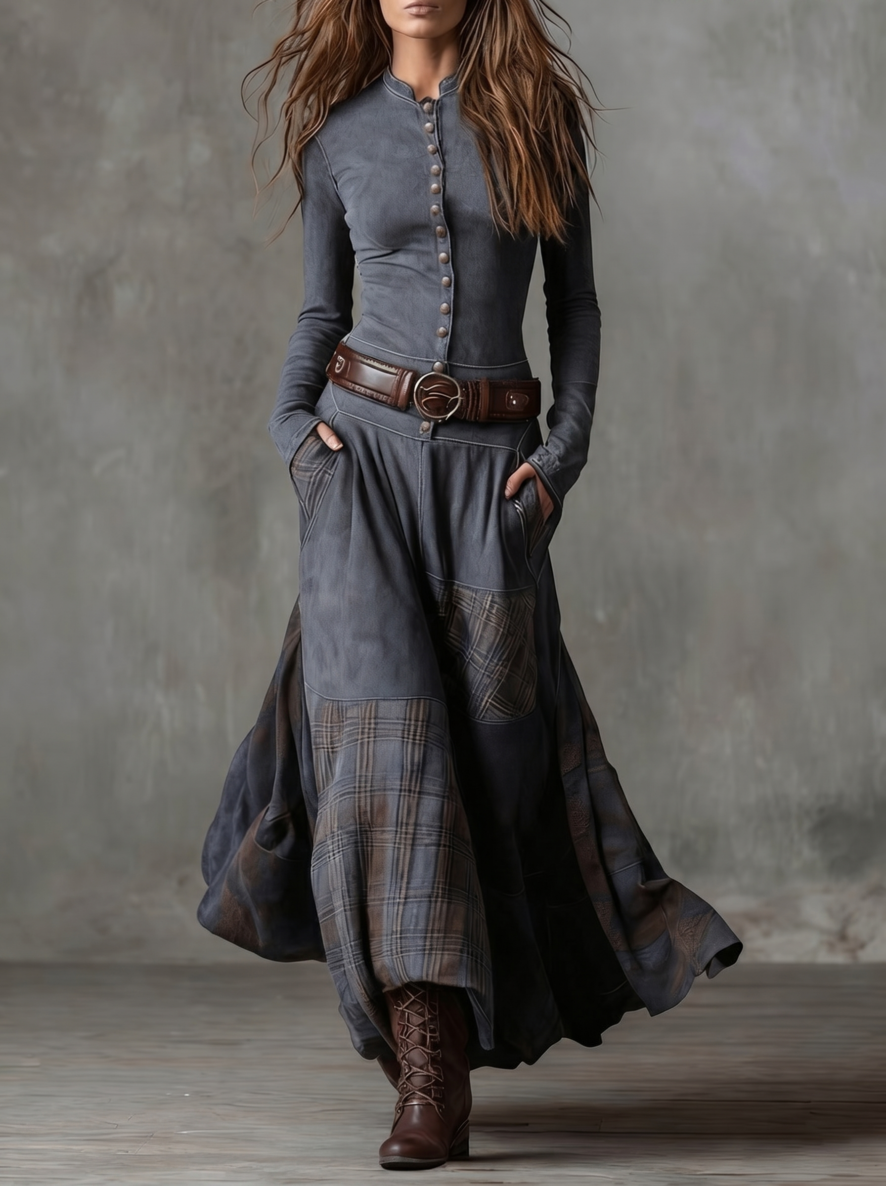 Willa | Vintage Suede Check Dress