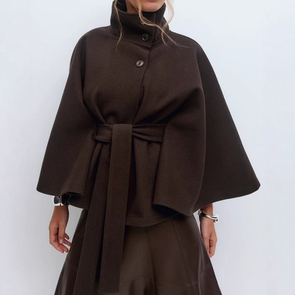 Constance | Belted Wool Cape Coat