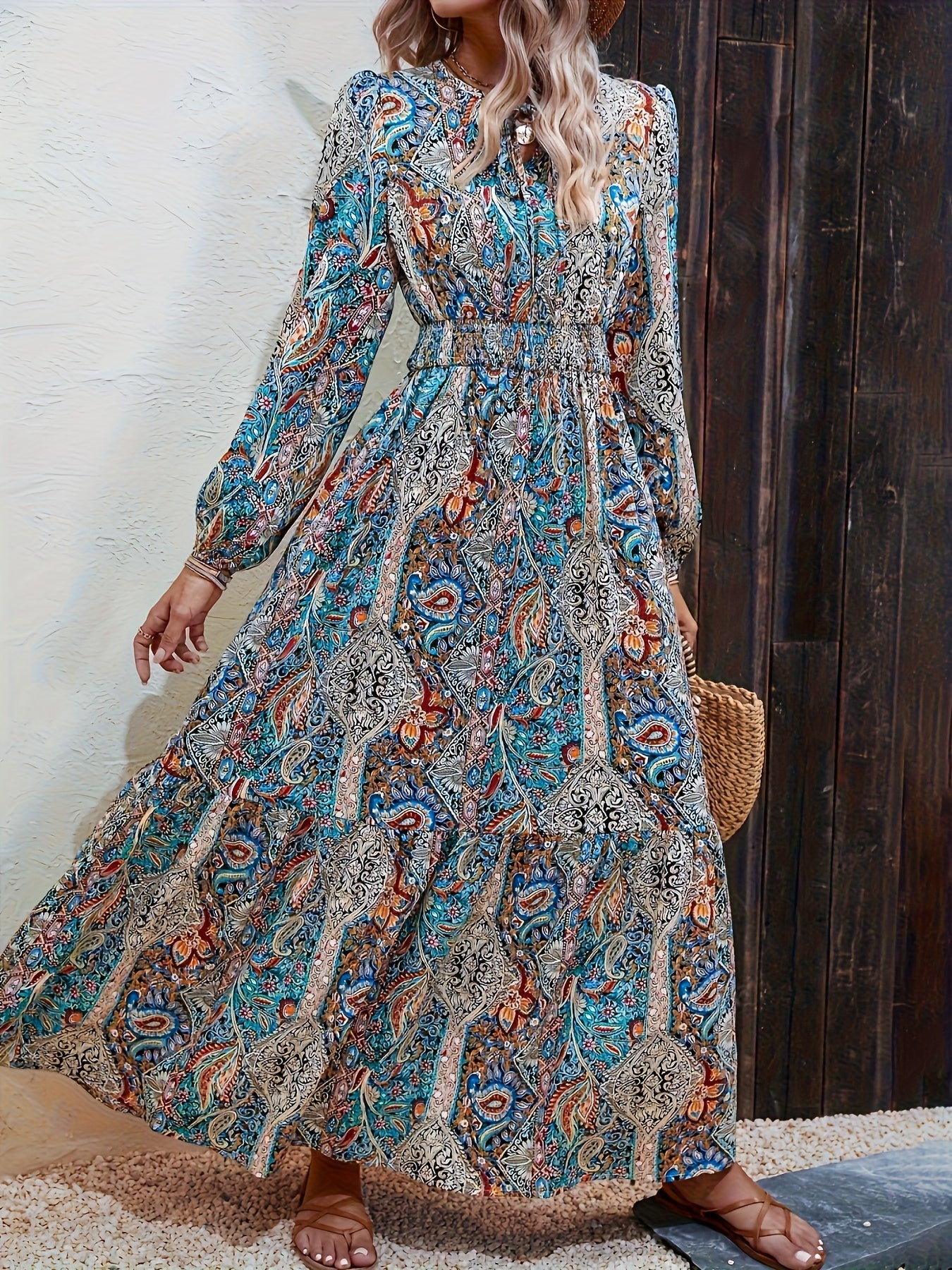 Meilani | Extension Paisley Print Women Maxi Dress
