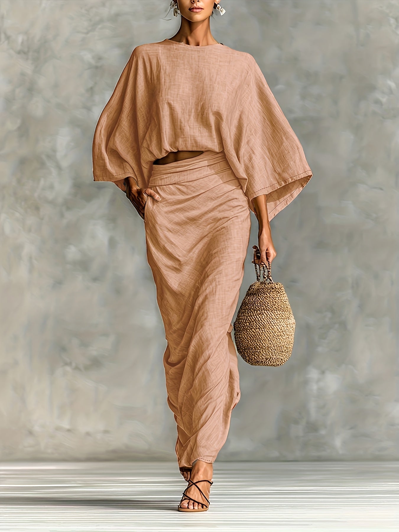 Hallie | Elegant Batwing Sleeve Co-Ord Set