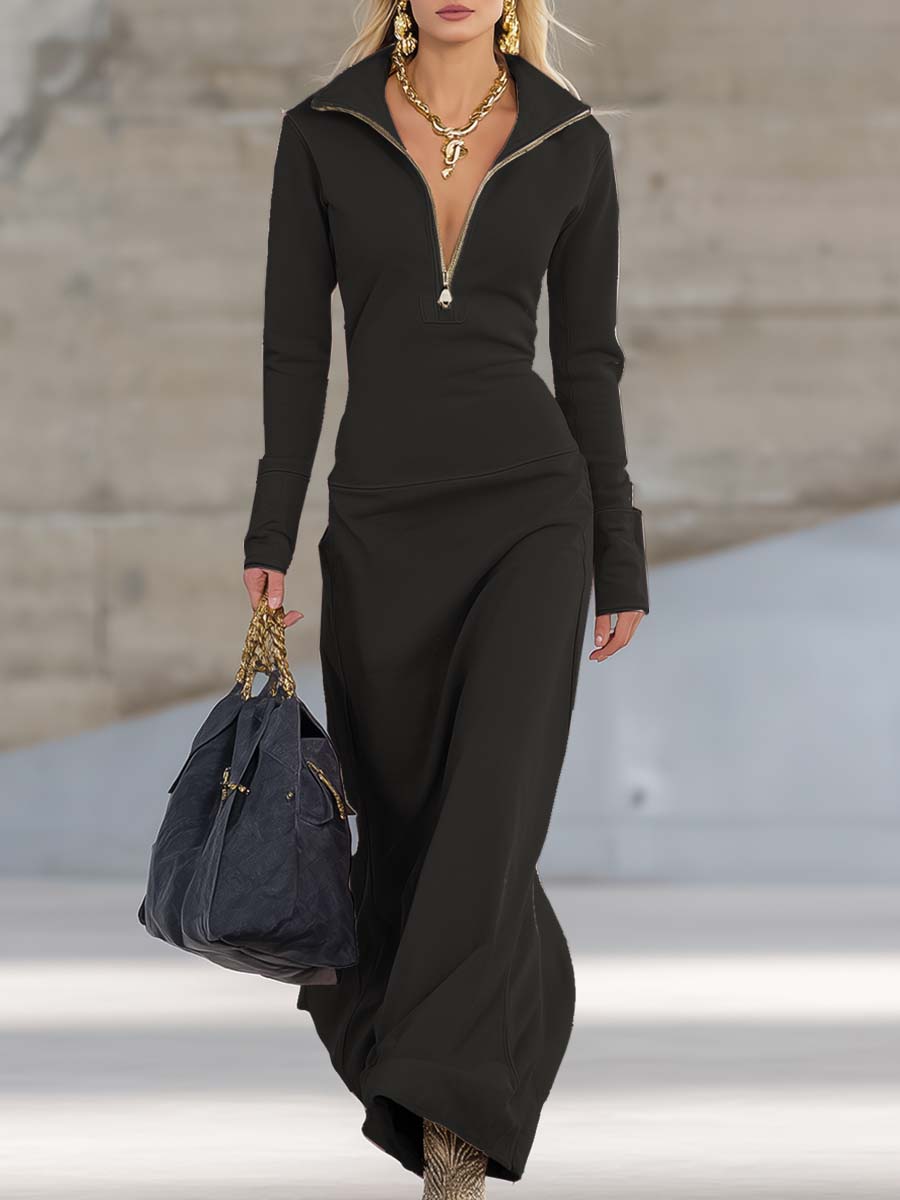 Rosie | Zip-Up Maxi Dress