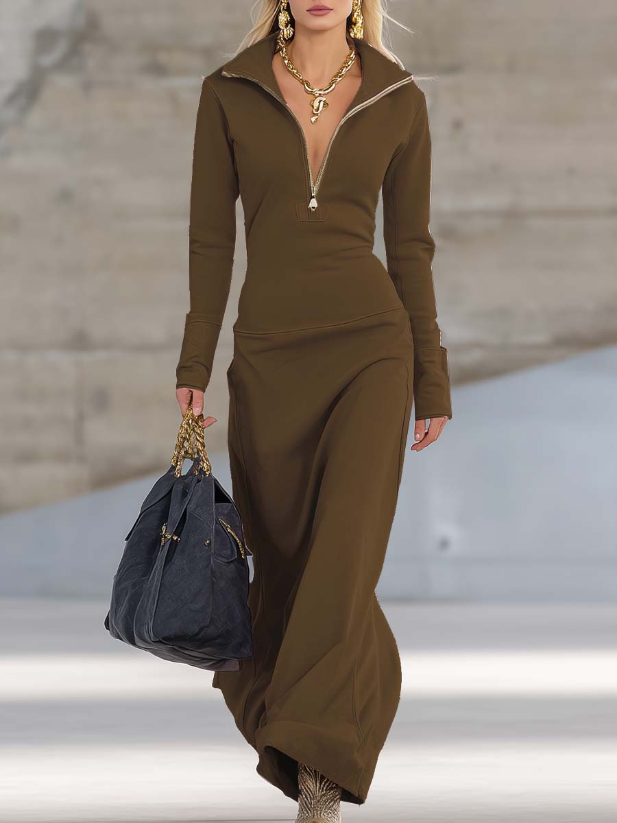 Rosie | Zip-Up Maxi Dress